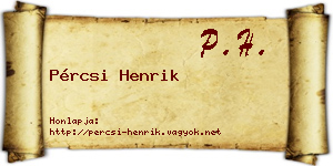 Pércsi Henrik névjegykártya